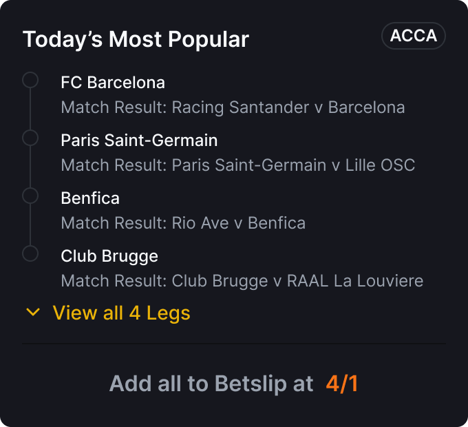 Accumulator bet card